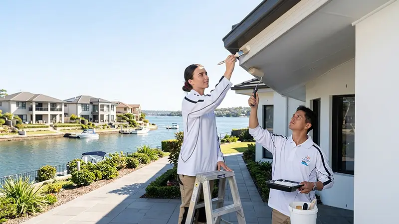 Painting-eaves-in-Sylvania-Waters Painting eaves in Sylvania Waters